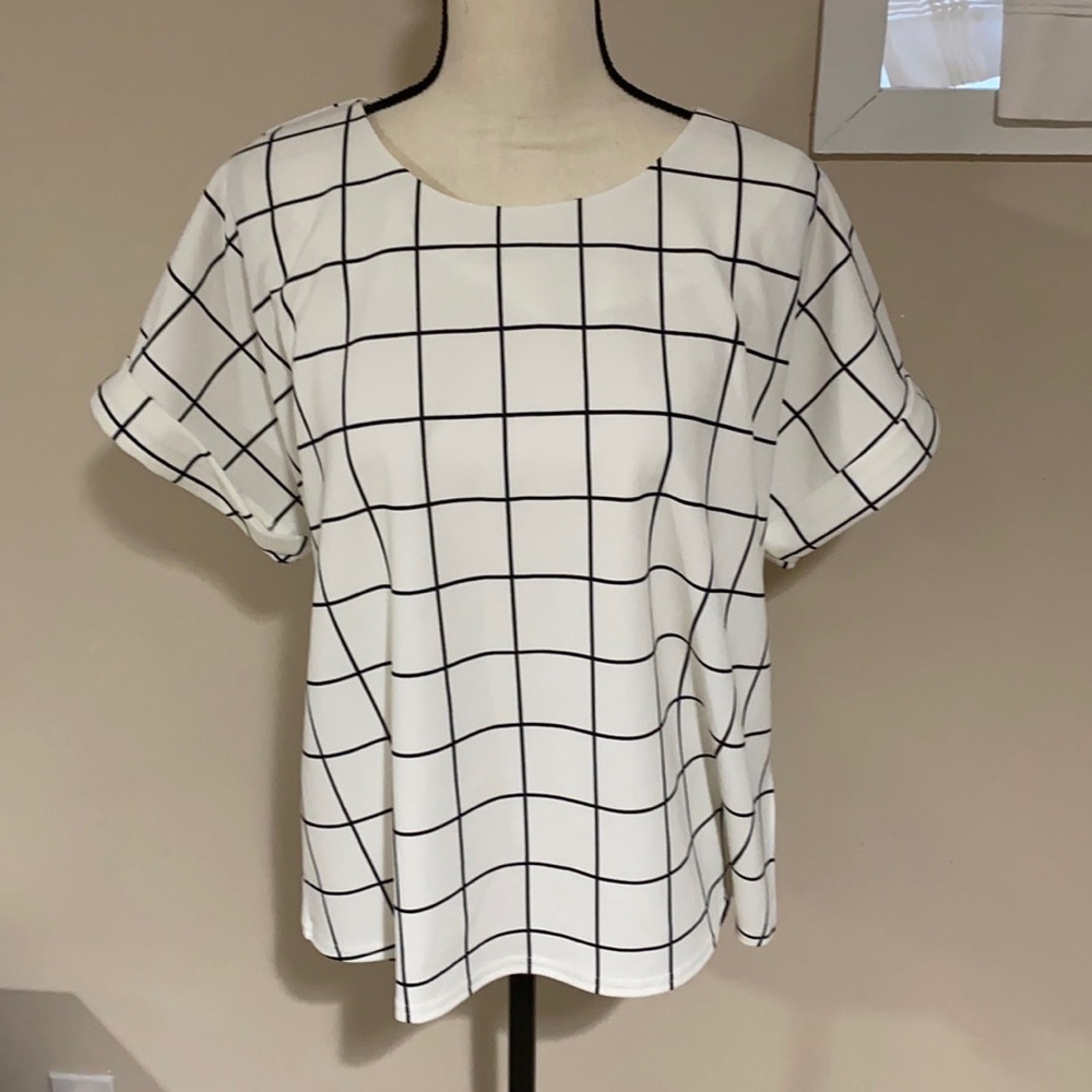 Anthropologie Melloday Checkered Top